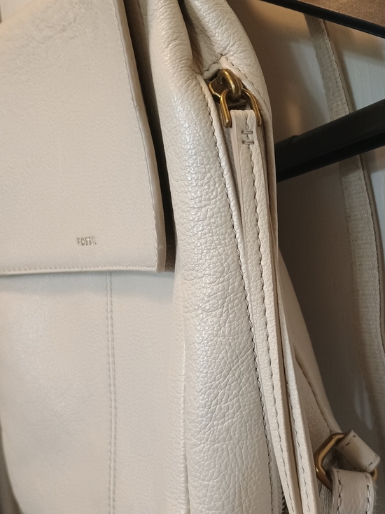 Fossil Cream Leather Backpack with Subtle Gold Logo main image 9